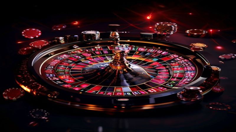 Bàn đặt cược roulette với các ô số và cửa cược ngoài